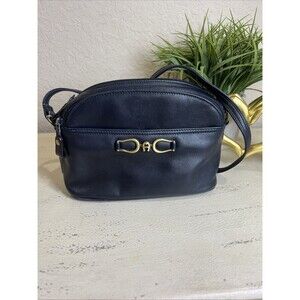 Etienne Aigner Vintage Genuine Leather Classic Hand Bag Dark Blue Small Purse
